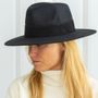 Hats - WIDE BRIMMED FELT HAT - leather braid - TRAVAUX EN COURS...