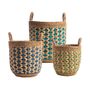 Boîtes de rangement  - Paniers de rangement SEAWEED Set of 3 - TRANQUILLO