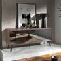 Mobilier et rangements pour bureau - Buffet en noyer avec portes miroir en verre noir - ANGEL CERDÁ