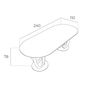 Dining Tables - Oval oval dining table half round tempered glass and walnut - ANGEL CERDÁ
