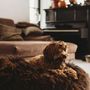 Beds - Oval Natural Sheepskin Pet Bed - Chocolate Brown - MELLOW CONCEPT STORE