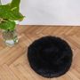 Beds - Round Natural Sheepskin Pet Bed - Black - MELLOW CONCEPT STORE