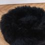 Beds - Round Natural Sheepskin Pet Bed - Black - MELLOW CONCEPT STORE