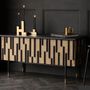 Sideboards - STORAGE UNIT 'ART DECO' OAK BLACK/BEIGE - FANCY