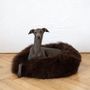 Beds - Round Natural Sheepskin Pet Bed - Brown - MELLOW CONCEPT STORE