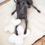 Decorative objects - Natural Sheepskin Dog Toy: Bone - White - MELLOW CONCEPT STORE