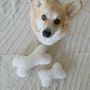 Decorative objects - Natural Sheepskin Dog Toy: Bone - White - MELLOW CONCEPT STORE