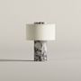 Desk lamps - Auríe Portable Lamp in Linen & Calacatta Viola Marble - BLOSSHOLM