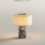 Desk lamps - Auríe Portable Lamp in Linen & Calacatta Viola Marble - BLOSSHOLM