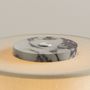 Desk lamps - Auríe Portable Lamp in Linen & Calacatta Viola Marble - BLOSSHOLM