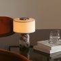 Desk lamps - Auríe Portable Lamp in Linen & Calacatta Viola Marble - BLOSSHOLM