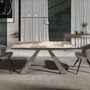 Dining Tables - Rectangular porcelain marble and steel extending dining table - ANGEL CERDÁ