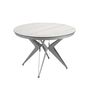 Dining Tables - Round extendable dining table in porcelain marble and grey steel - ANGEL CERDÁ