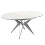 Dining Tables - Round extendable dining table in porcelain marble and grey steel - ANGEL CERDÁ