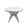 Dining Tables - Round extendable dining table in porcelain marble and grey steel - ANGEL CERDÁ