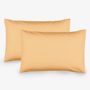 Linge de lit - Ensemble de 2 taies d'oreiller en coton, 50 x 70 cm, ocre - DILIOS