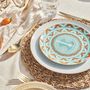 Assiettes de réception - Assiette dessert Weli Lagoon Blue & Orange - MOJJERE