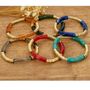 Jewelry - Steel and Turquoise Multirow Bracelet - MERVEILLES DU MONDE BIJOUX