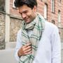 Foulards et écharpes - Chèche homme rayé lin vert beige KAKADU - AV08 PARIS