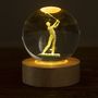Cadeaux - Veilleuse verre gravée sur base en bois LED avec télécommande. - LIGHT ME UP