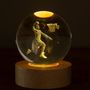 Cadeaux - Veilleuse verre gravée sur base en bois LED avec télécommande. - LIGHT ME UP