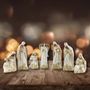 Crèches et santons - Crèche Élégante – Ensemble de 8 Figurines Blanc et Or - BLUE STAR B.V.