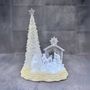 Crèches et santons - Crèche Musicale LED avec Sapin – Effet Cristal et Socle Pailleté - BLUE STAR B.V.