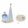 Crèches et santons - Crèche Musicale LED avec Sapin – Effet Cristal et Socle Pailleté - BLUE STAR B.V.