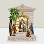 Nativity scenes and santons - LED Nativity Scene with Palm Trees, Warm White Light, Timer & DC - BLUE STAR B.V.