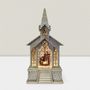 Crèches et santons - Lanterne Église LED avec Vitraux, Lumière Chaleureuse, Minuterie et DC - BLUE STAR B.V.