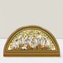 Crèches et santons - Crèche LED avec Arbre en Arrière-Plan, Arche Dorée, Lumière Chaleureuse, Minuterie et DC - BLUE STAR B.V.