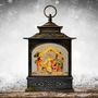 Nativity scenes and santons - Antique-Style LED Nativity Lantern with Music, Warm White Light, Glitter & DC - BLUE STAR B.V.