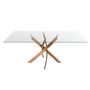 Dining Tables - Rectangular dining table in tempered glass and pink steel - ANGEL CERDÁ