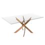 Dining Tables - Rectangular dining table in tempered glass and pink steel - ANGEL CERDÁ