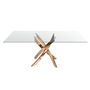 Dining Tables - Rectangular dining table in tempered glass and pink steel - ANGEL CERDÁ