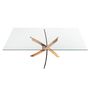 Dining Tables - Rectangular dining table in tempered glass and pink steel - ANGEL CERDÁ