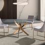 Dining Tables - Rectangular dining table in tempered glass and pink steel - ANGEL CERDÁ