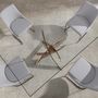 Dining Tables - Rectangular dining table in tempered glass and pink steel - ANGEL CERDÁ
