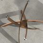 Dining Tables - Rectangular dining table in tempered glass and pink steel - ANGEL CERDÁ