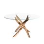Dining Tables - Round dining table tempered glass and pink steel - ANGEL CERDÁ