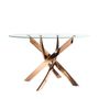 Dining Tables - Round dining table tempered glass and pink steel - ANGEL CERDÁ
