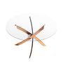Dining Tables - Round dining table tempered glass and pink steel - ANGEL CERDÁ