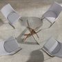Dining Tables - Round dining table tempered glass and pink steel - ANGEL CERDÁ