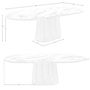 Dining Tables - Porcelain marble and walnut half round oval dining table - ANGEL CERDÁ