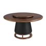 Dining Tables - Round dining table dark walnut and wood - ANGEL CERDÁ