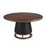 Dining Tables - Round dining table dark walnut and wood - ANGEL CERDÁ