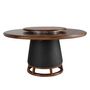 Dining Tables - Round dining table dark walnut and wood - ANGEL CERDÁ