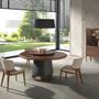 Dining Tables - Round dining table dark walnut and wood - ANGEL CERDÁ