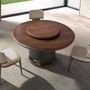 Dining Tables - Round dining table dark walnut and wood - ANGEL CERDÁ