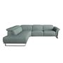 Sofas - Left chaise longue relax sofa in turquoise green leather - ANGEL CERDÁ